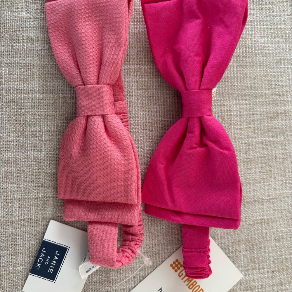 Janie and Jack Pink Bow Headbands